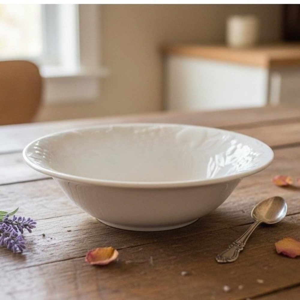 Gibson FOUR SEASONS OFF WHITE Vegetable Bowl 8" Floral Fruit